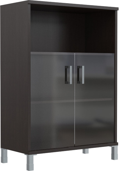 Шкаф средний с малыми стеклянными дверьми B 420.5 Венге Магия 900х450х1286