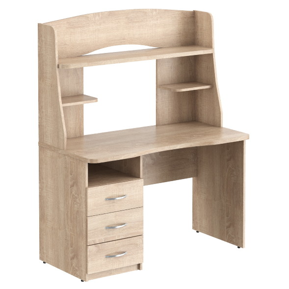 Стол компьютерный CD 1215 Дуб Сонома светлый 1200х600х1525 COMP в Волжском 