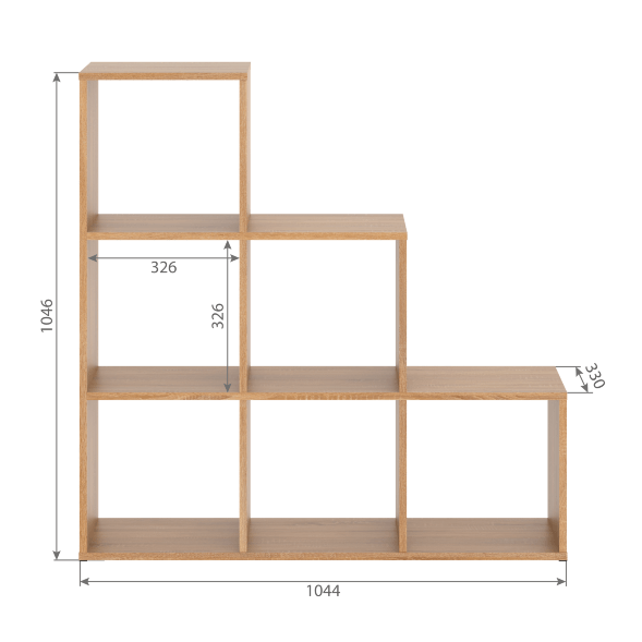 Стеллаж SH 1042 Дуб Сонома светлый 1044х330х1042 COMP в Волжском 