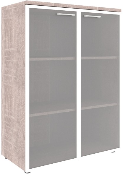 Шкаф со стеклянными дверьми в алюминевой рамке с топом XMC 85.7 Дуб Сонома 856х432х1190 XTEN