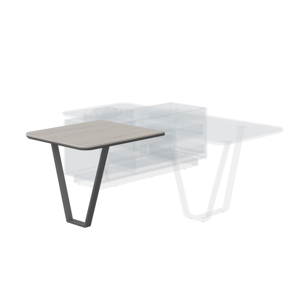 Стол приставной СФ-573409.1 Дуб светлый/Белый премиум 920х810х762 LINE