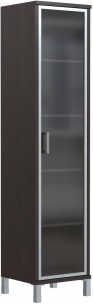 Шкаф-колонка высокая со стеклянной дверью в AL-рамке B 431.8 Венге Магия 475х450х2054