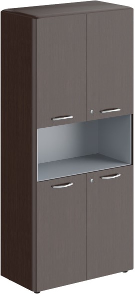 Шкаф с замками на глухих малых дверях и обвязкой DHC 85.4(Z) Венге Магия 892х470х1950