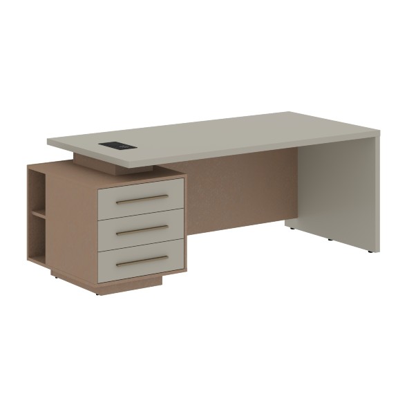 Стол руководителя с тумбой VCT 2090(L) 2000х900х750 VELION в Волжском 